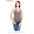 Summer New Women Sexy V-Neck Halter Vest Bottoming Slim Short Ultra-Breathable Hemp Fabric Top Vest Factory